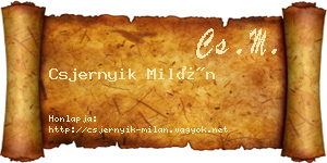 Csjernyik Milán névjegykártya