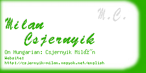 milan csjernyik business card